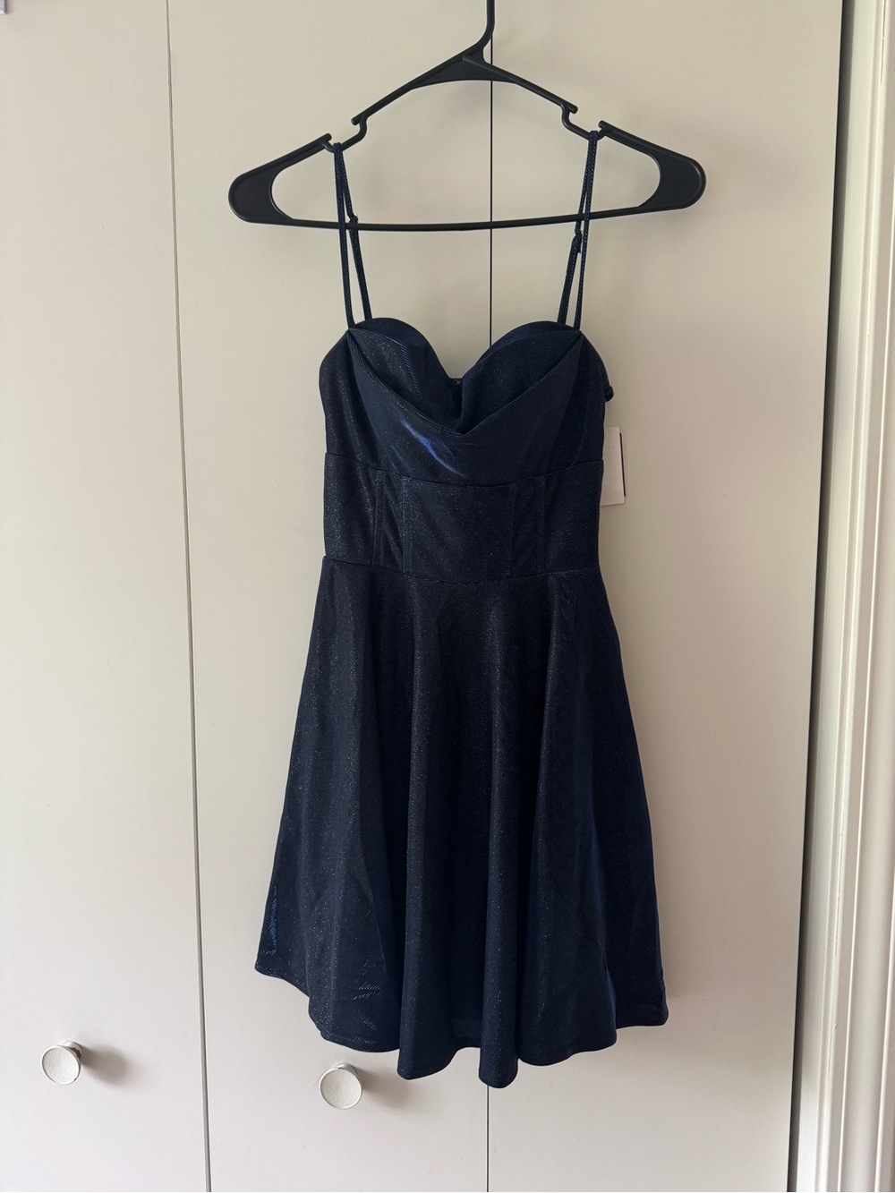 Windsor Navy Sparkle Sweetheart Mini Dress